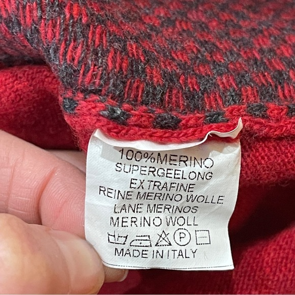 PAL ZILERI Mens Wool Pullover Sweater Size 52 Large 1/4 Zip Elbow Patch Birdseye - Picture 9 of 14